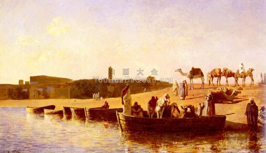 At the River Crossing - 埃德温·罗德·威克斯